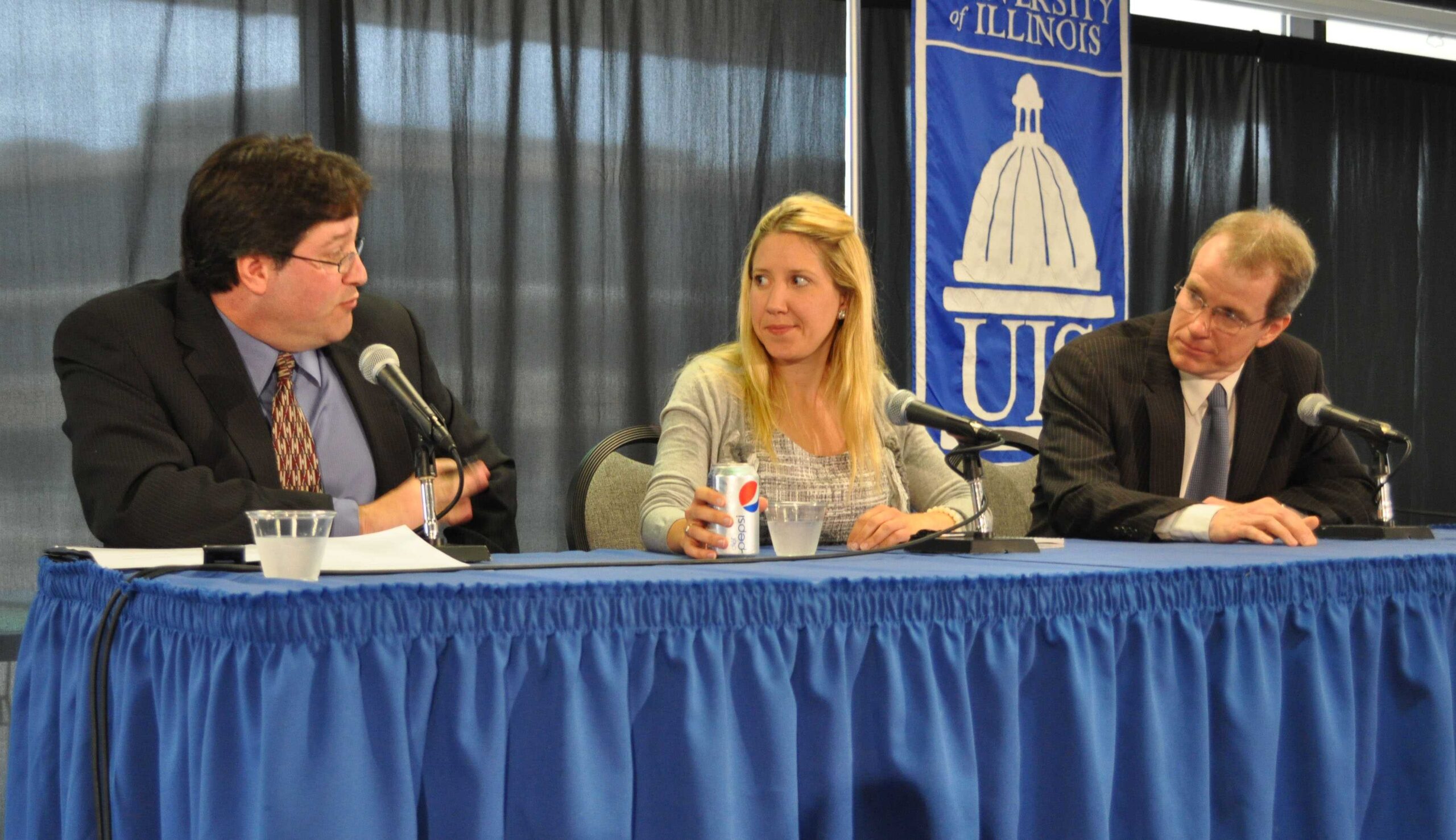 The speakers at the event included: WUIS News Director Sean Crawford, WUIS Statehouse Bureau Chief, Amanda Vinicky, and Chicago Sun-Times Bureau Chief Dave McKinney.