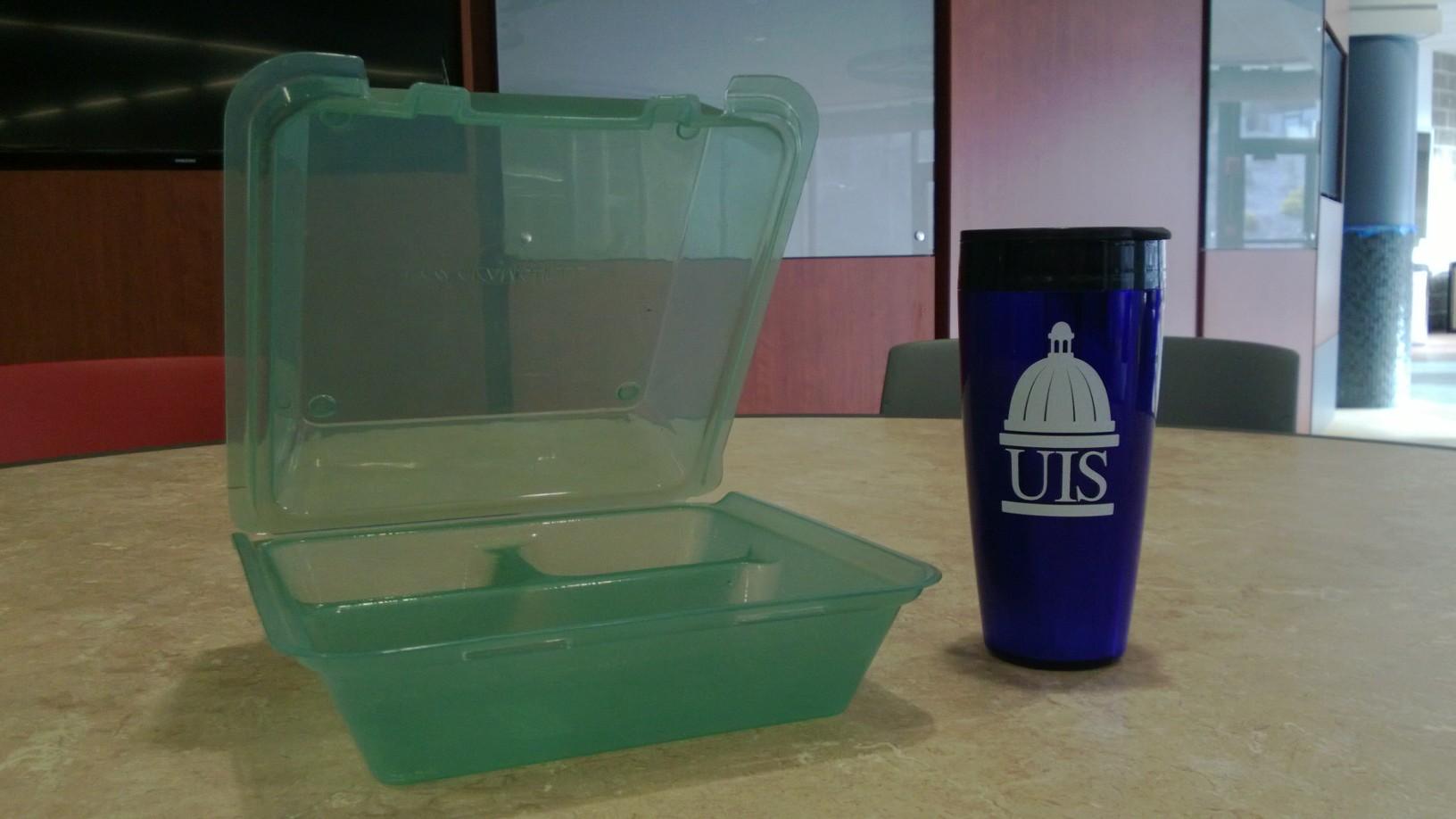 Food Services is releasing a reusable clamshell to reduce waste when students take items to go from the Food Emporium.  The clamshell costs $5 one time, as opposed to polystyrene containers, which cost $0.15 per meal taken to go.