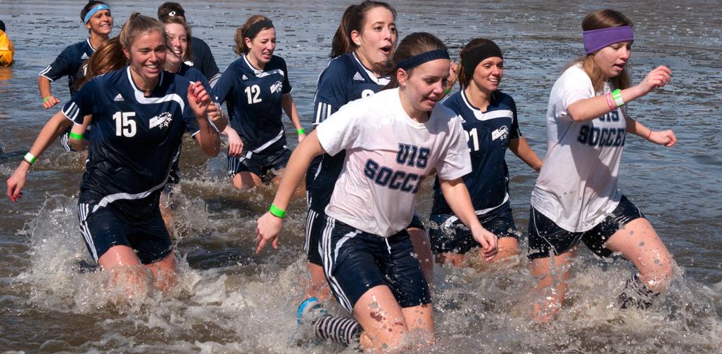 Taking the plunge: UIS students participate in Polar Plunge to raise money for Special Olympics