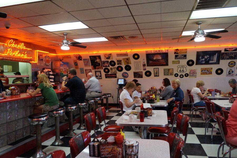 Diners wait for their meal at Charlie Parker’s.