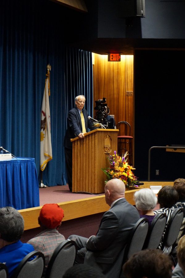 Dr. Michael Burlingame speaks at the 14th annual Lincoln Legacy Lecture Series.