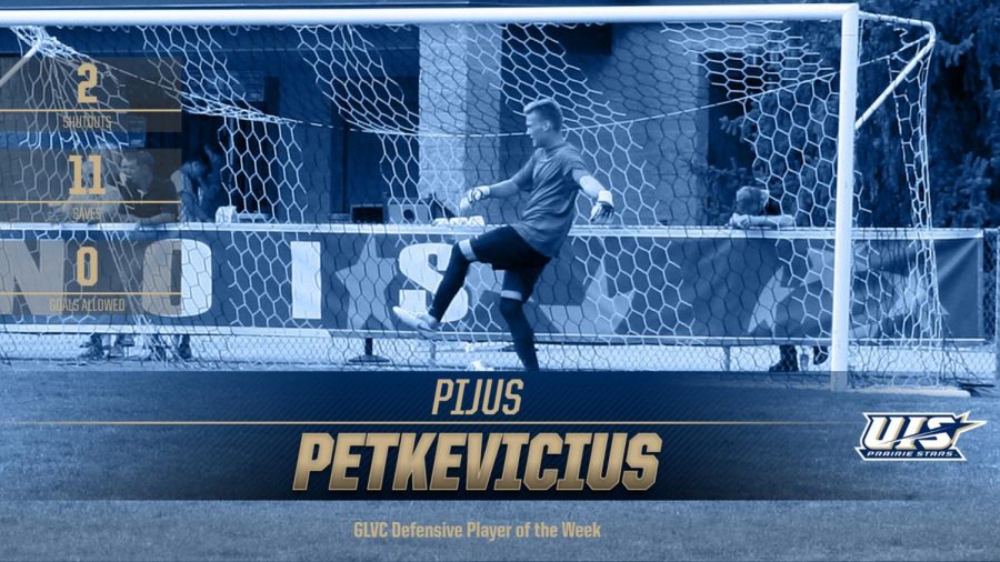 Petkevicius Selected as GLVC Defensive Player of the Week