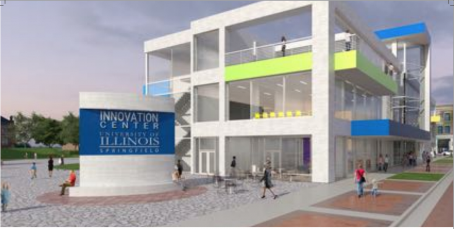 AN ARTISTS RENDERING OF THE PROPOSED DOWNTOWN INNOVATION CENTER
