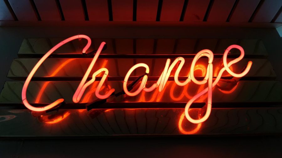 A neon sign with the word Change | Photo Credit: Ross Findon on Unsplash