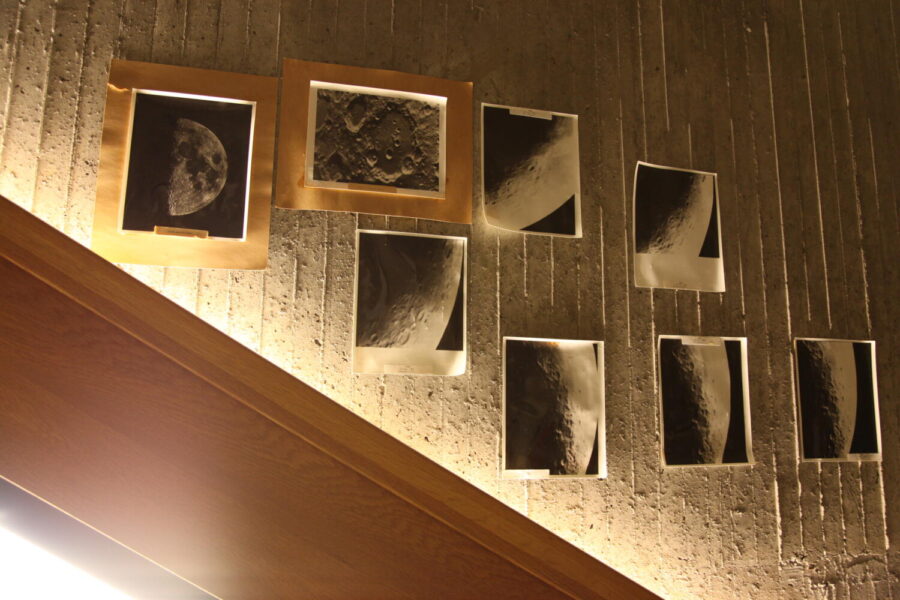 Photo of the moon the UIS Observatory stairwell. Photo Credit: Regina Ivy