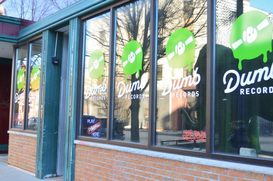 Dumb Records storefront windows | Photo credit: Ethan Vergara