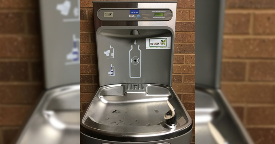 A water refilling station at the PAC was a green fee project | Photo credit: UIS Green Fee Committee