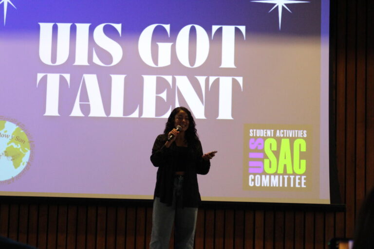 A Contestant reciting a poem at the UIS Got Talent | Photo credit: Bwayisak Tanko