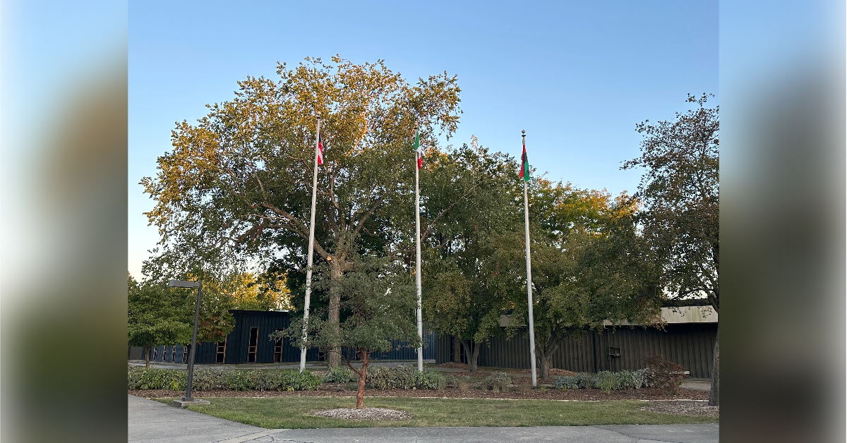 Photo By: Cristian Leon-Vallejo | This years flags at the end of the ceremony