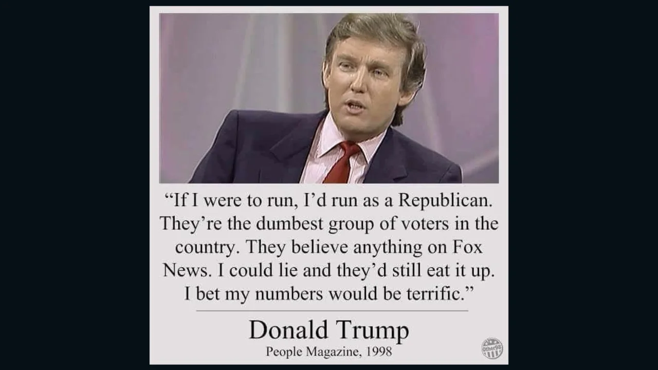 This Donald J. Trump quote calling Republicans ‘the dumbest group of voters' never existed. Image source: CNN