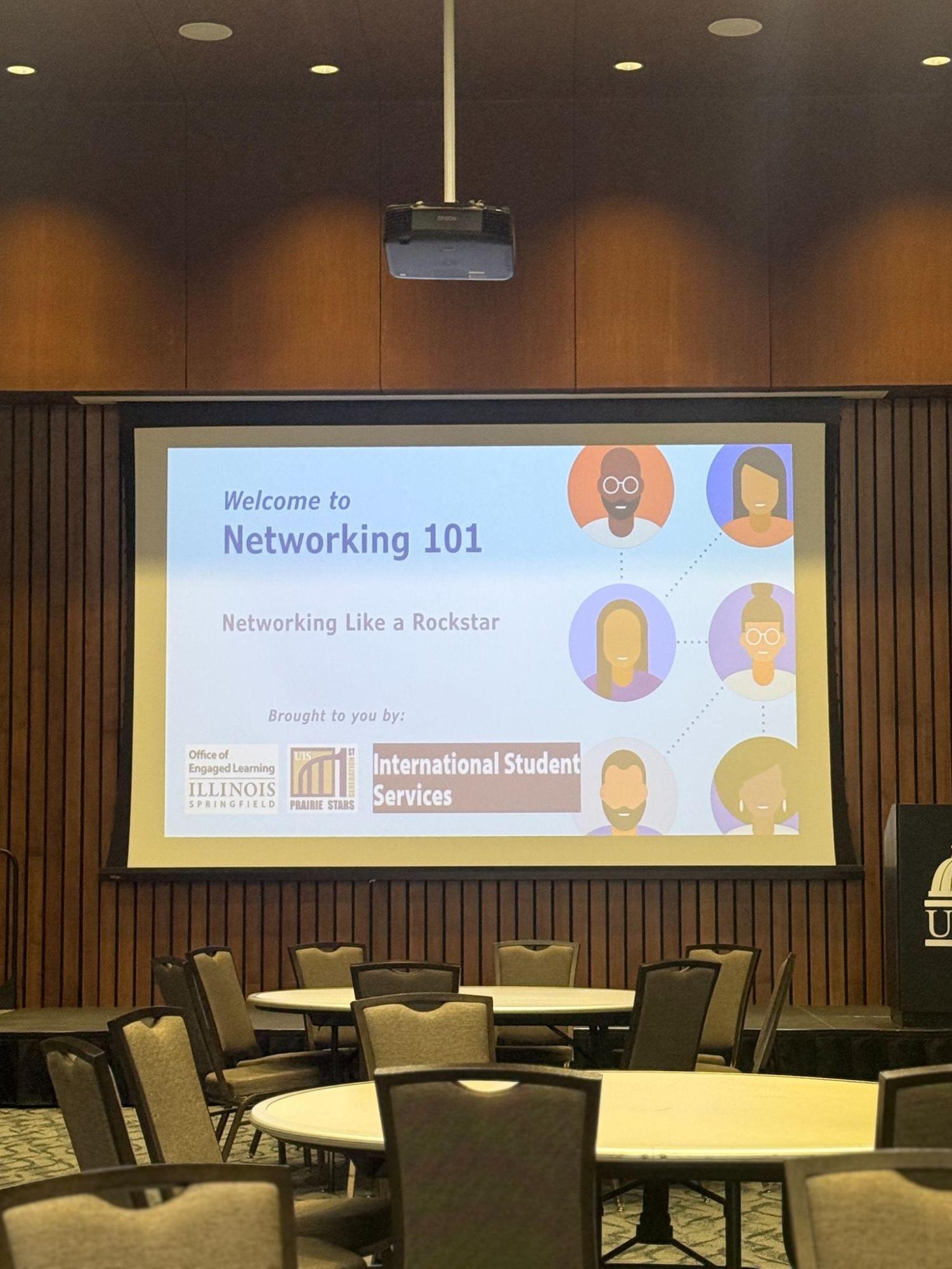 The beginning setup of the Networking 101 Event.